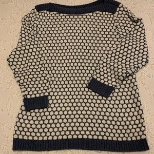 Blue and white boatneck sweater